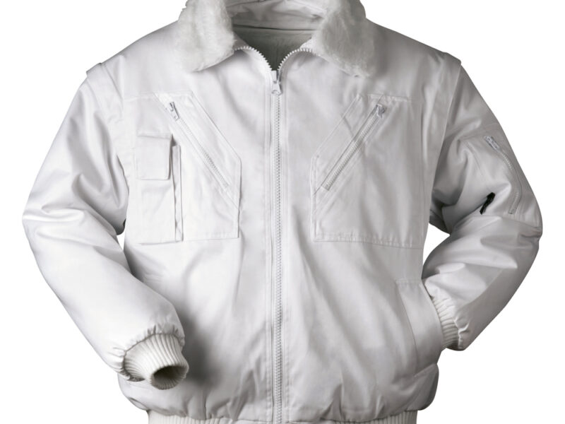 Pilotjacke weiß, Ärmel abnehmbar