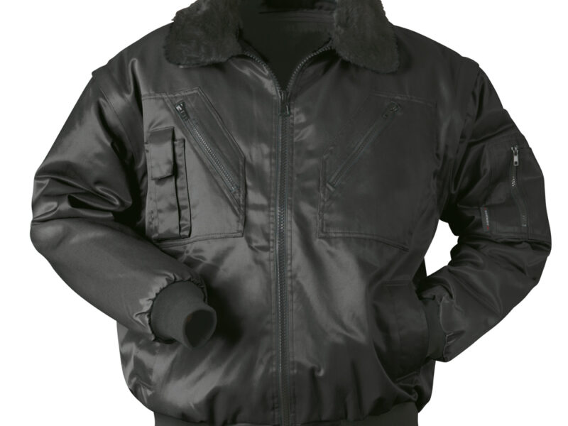Pilotjacke schwarz, Ärmel abnehmbar